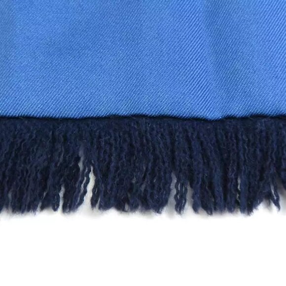 Auth HERMES Scarf Shawl Blue/Navy/Multicolor Silk/Angola - e60079a - Picture 4 of 8